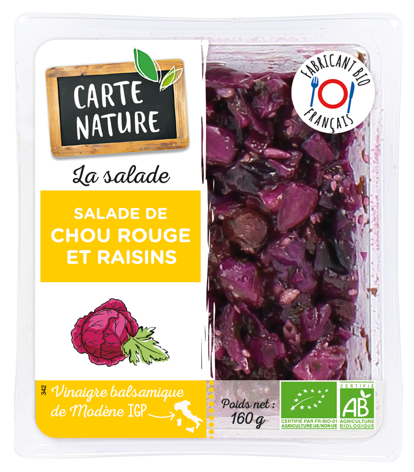 Salade de chou rouge aux raisins secs